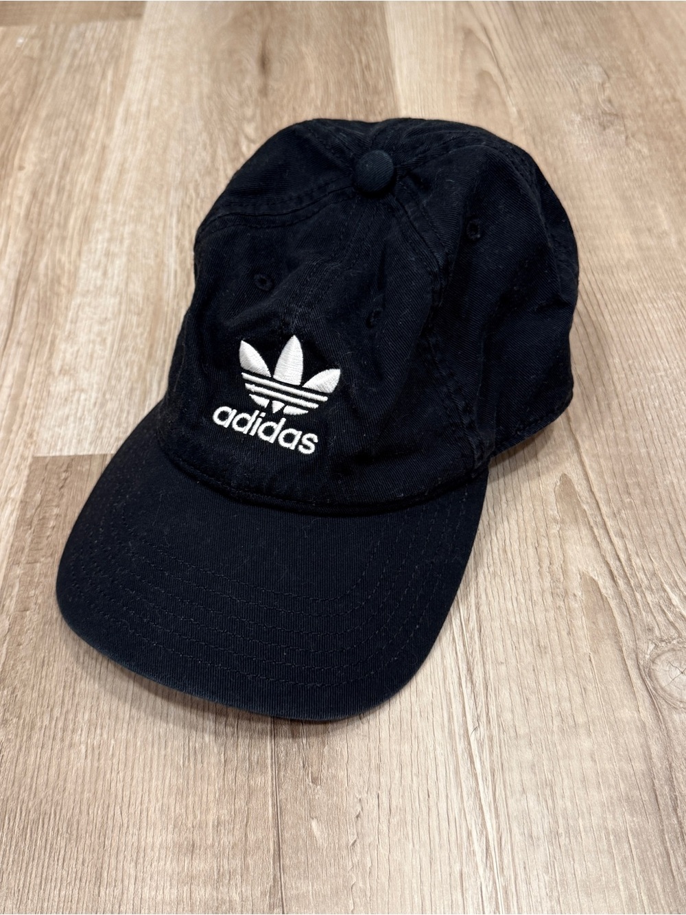 adidas Black Cap with White Trefoil Logo